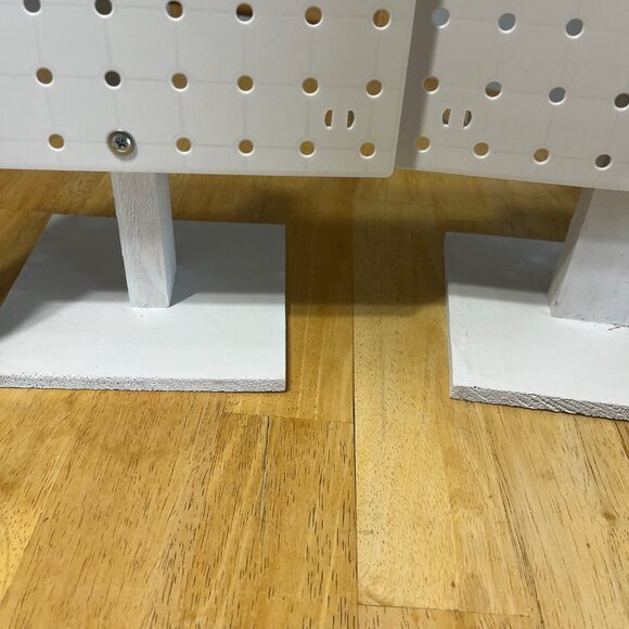 4 pc Handmade Tabletop Display w/Plastic Pegboard on Wooden Stand - Picture 8 of 10